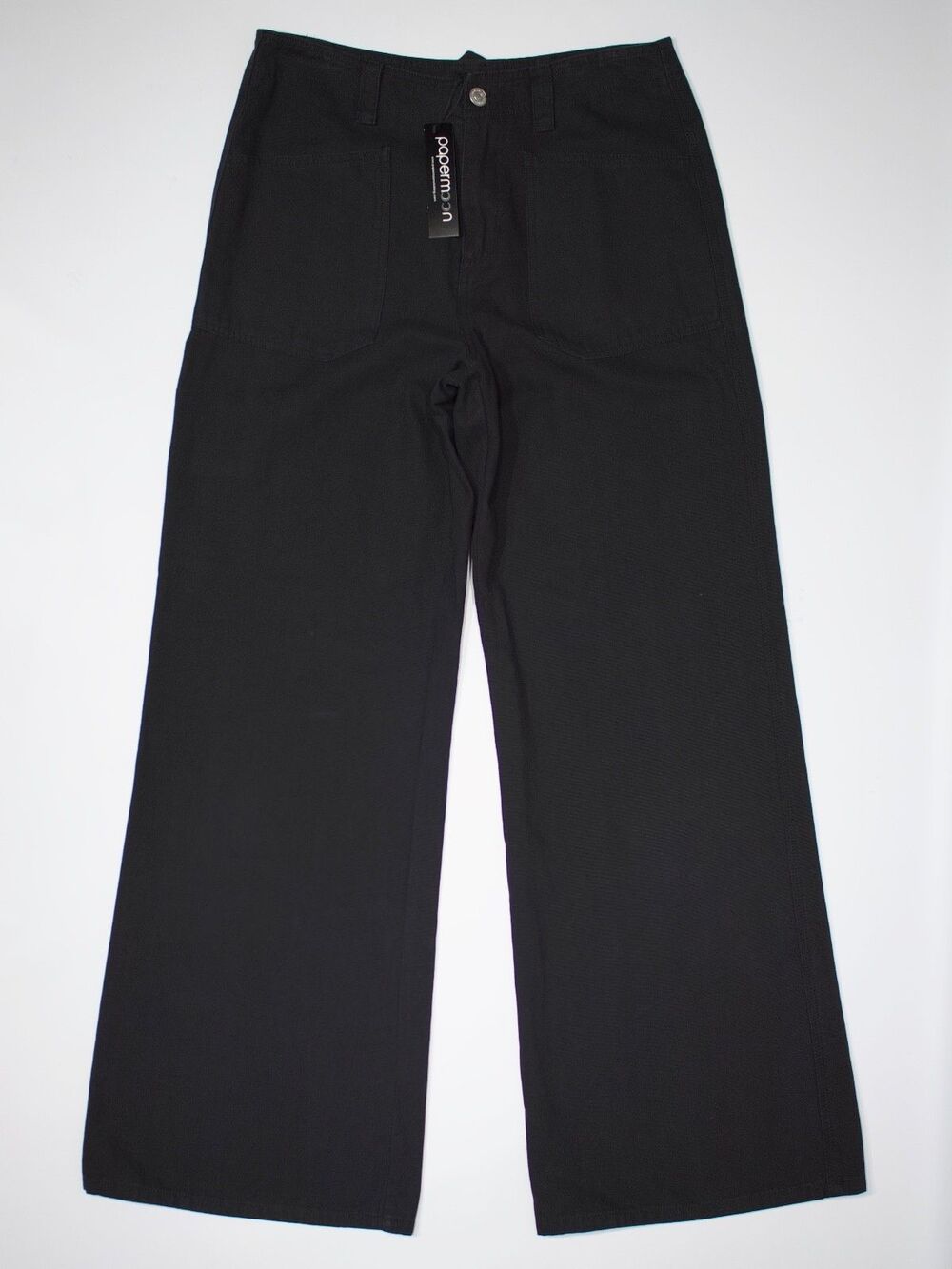 NWT Papermoon Black Wide Leg Flare Front Pocket Jeans Women Size M (28Wx30L) J3